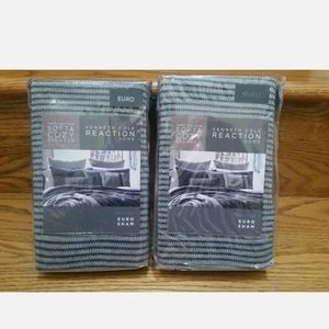 kenneth Cole Reaction Obsidian Striped EURO shams gray charcol